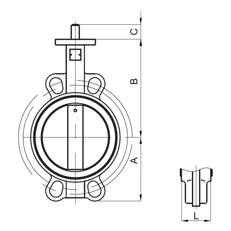 di lug type butterfly valve