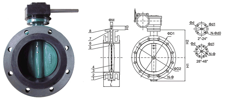 double eccentric flange butterfly valve